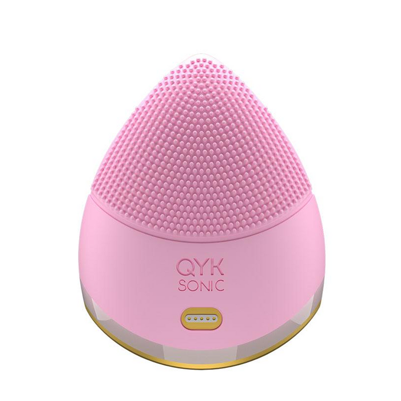 QYK Sonic Zoe Bliss Hand Held Facial Cleanser- Baby Pink